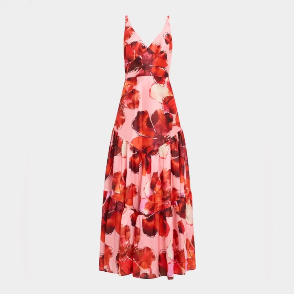 Hutch Pink and Red Floral Arden Dress